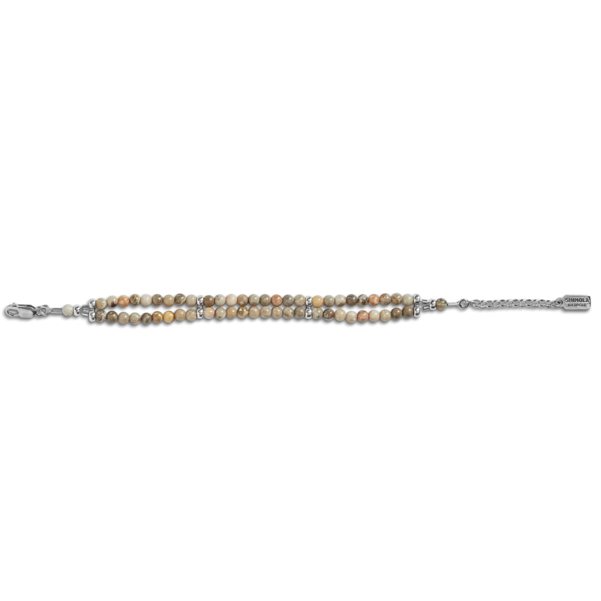 Shinola Bracelets|Bracelets|Double Row Petoskey Beaded Bracelet