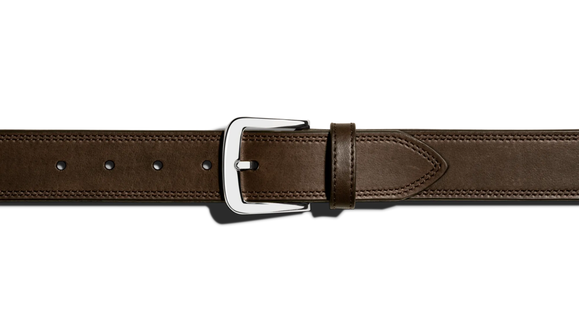 Shinola Belts|Belts|1 1/2" Double Stitch Belt Deep Brown