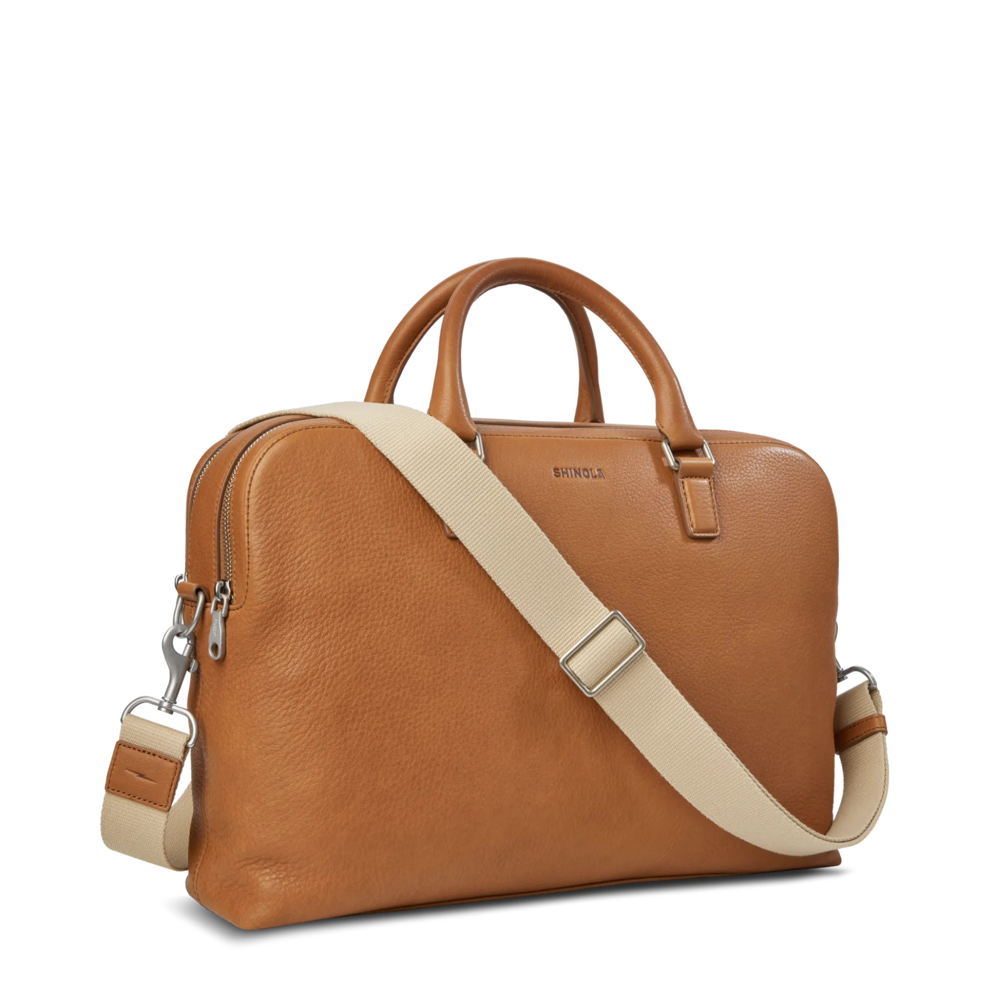 Shinola Briefcases|Shop All Men'S Leather & Bags|Double Zip Briefcase Tan
