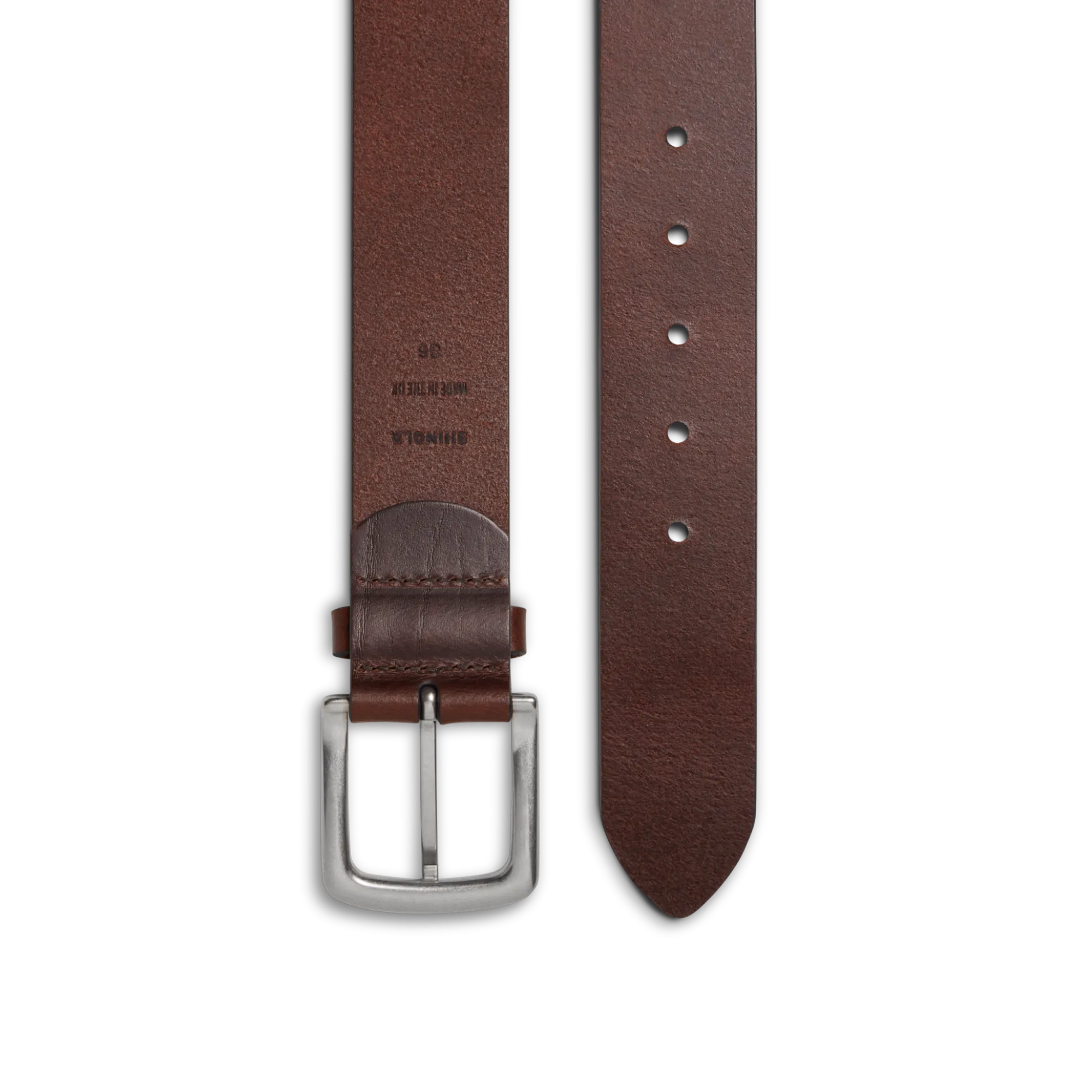 Shinola Belts|Belts|1 1/2" Essential Belt Natural Leather Dark Brown