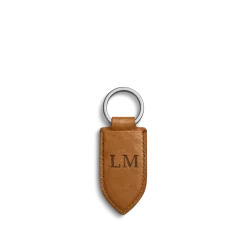 Shinola Monogrammable|Personalizable|Leather Monogram Key Fob Tan