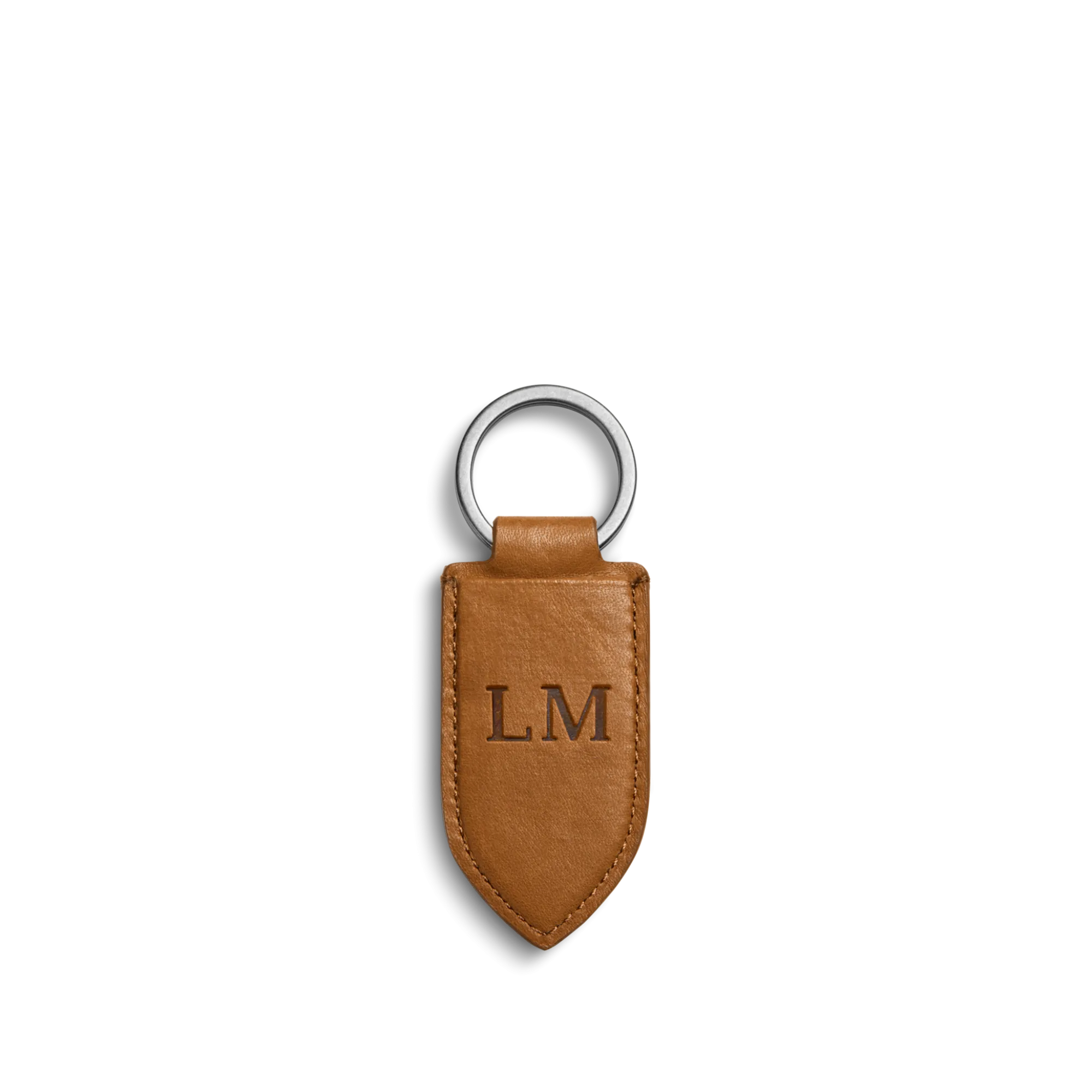 Shinola Monogrammable|Personalizable|Leather Monogram Key Fob Tan
