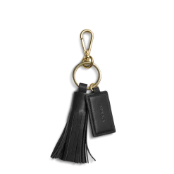 Shinola Monogrammable|Personalizable|Leather Tassel Keychain Black
