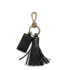 Shinola Monogrammable|Personalizable|Leather Tassel Keychain Black