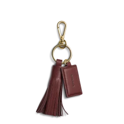 Shinola Monogrammable|Personalizable|Leather Tassel Keychain Merlot