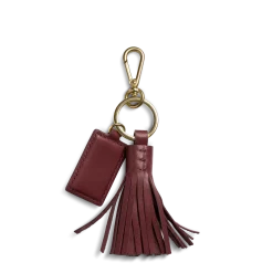 Shinola Monogrammable|Personalizable|Leather Tassel Keychain Merlot