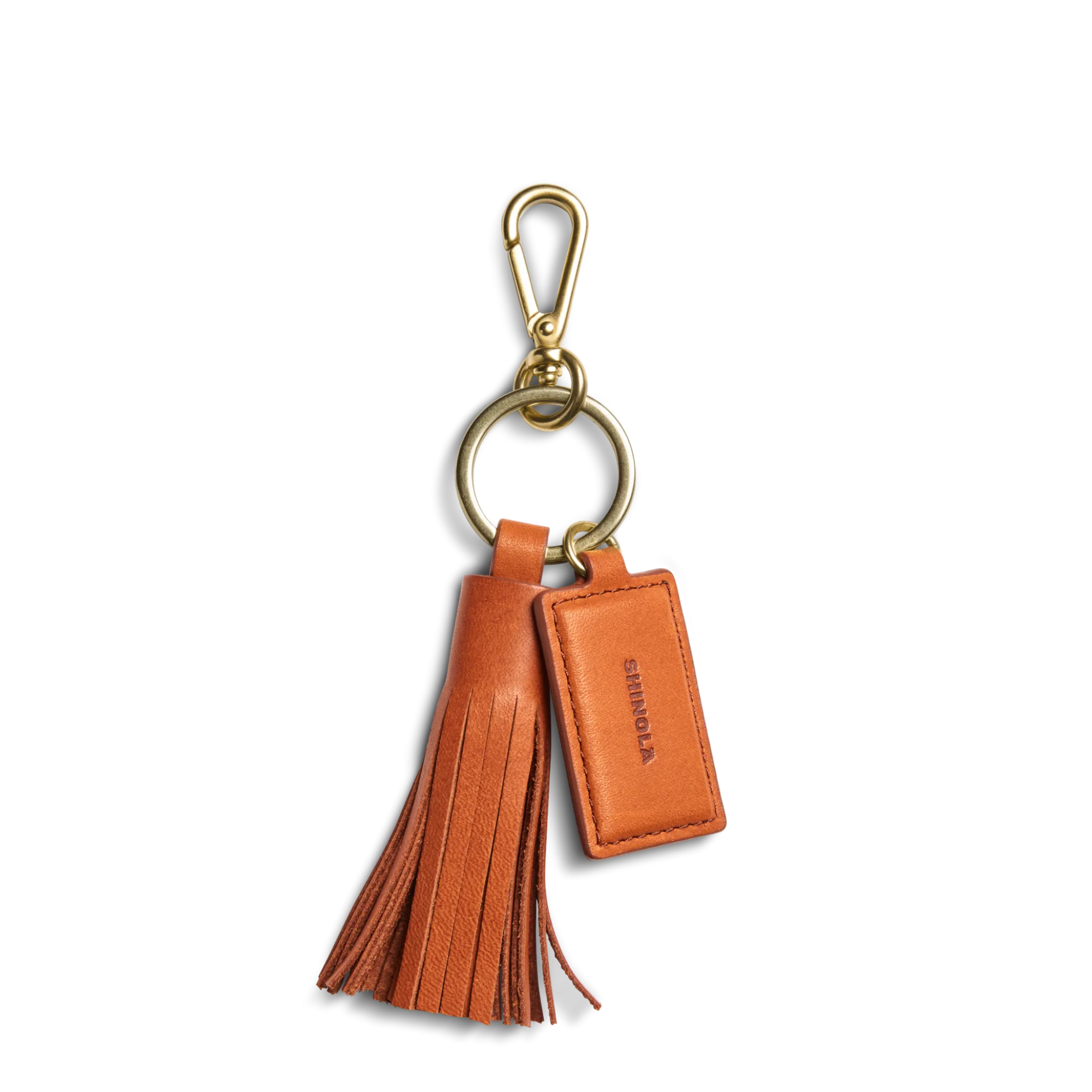 Shinola Monogrammable|New Arrivals|Leather Tassel Keychain Rust