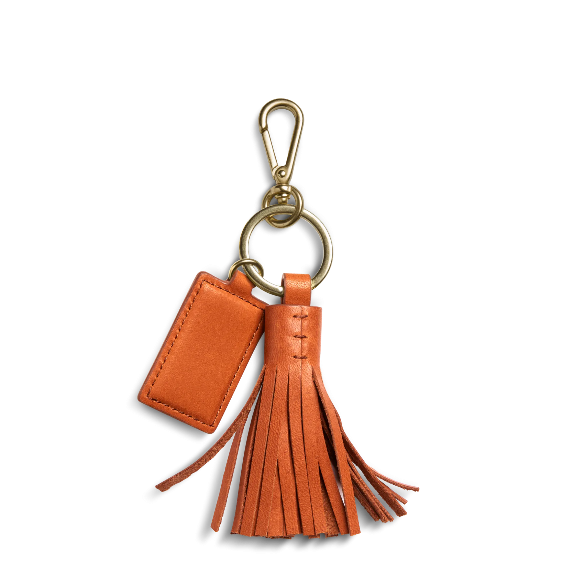 Shinola Monogrammable|New Arrivals|Leather Tassel Keychain Rust