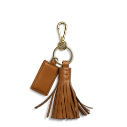 Shinola Monogrammable|Personalizable|Leather Tassel Keychain Tan