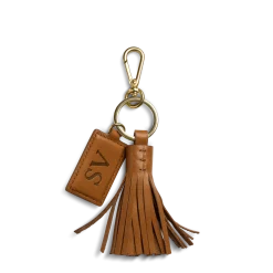 Shinola Monogrammable|Personalizable|Leather Tassel Keychain Tan
