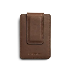 Shinola Monogrammable|Personalizable|Magnetic Money Clip Card Holder Medium Brown