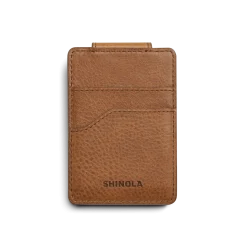 Shinola Monogrammable|Personalizable|Magnetic Money Clip Card Holder Tan
