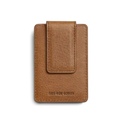 Shinola Monogrammable|Personalizable|Magnetic Money Clip Card Holder Tan