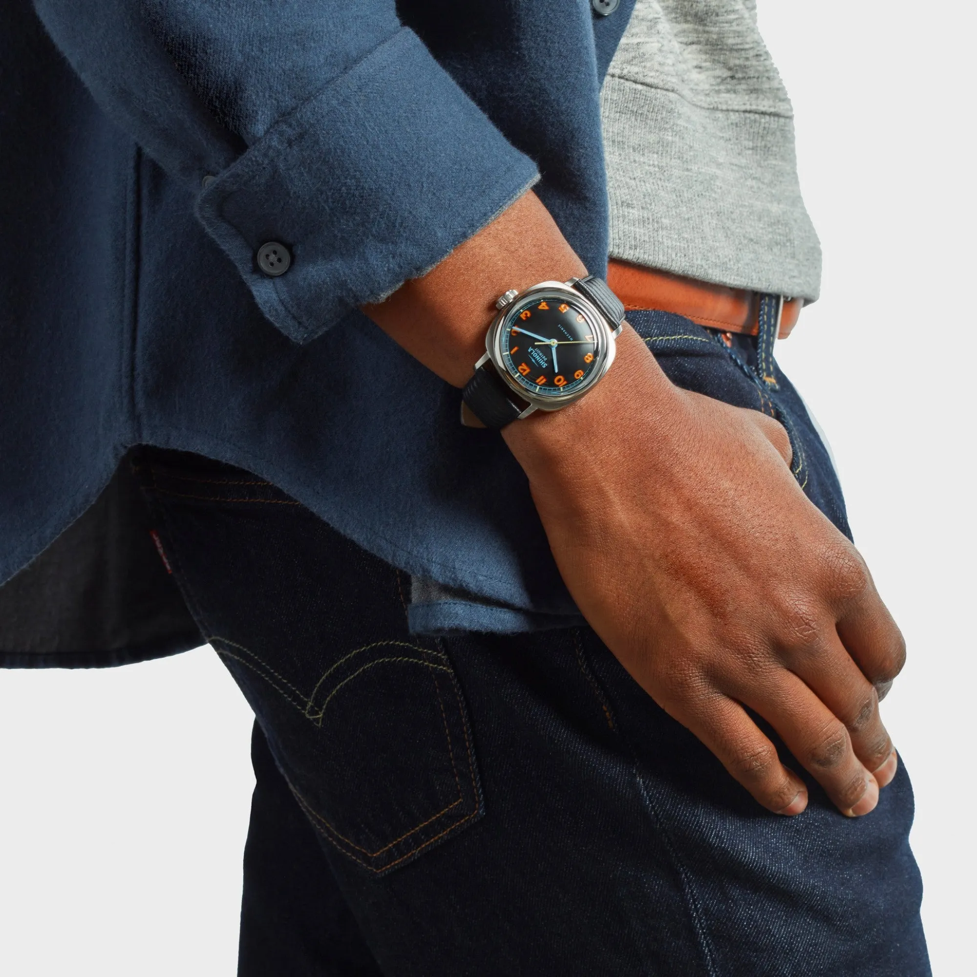 Shinola Best Sellers|Best Sellers|Mechanic Watch Black/Orange