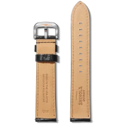 Shinola Shop All Straps|24Mm|24mm Black Alligator Leather Watch Strap (Long)