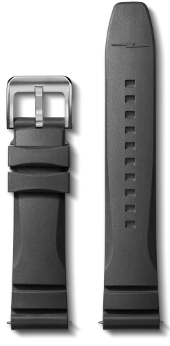 Shinola Rubber|22Mm|22mm Expandable Dive Rubber Watch Strap Black