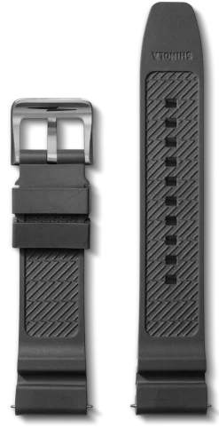 Shinola Rubber|22Mm|22mm Expandable Dive Rubber Watch Strap Black