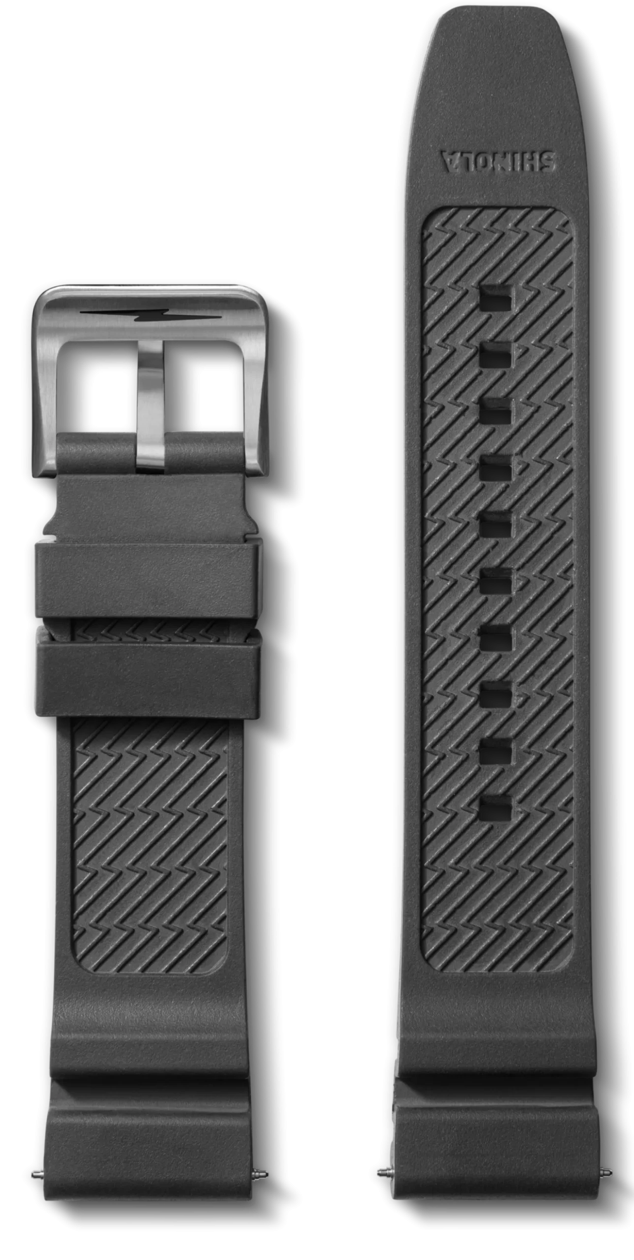 Shinola Rubber|22Mm|22mm Expandable Dive Rubber Watch Strap Black