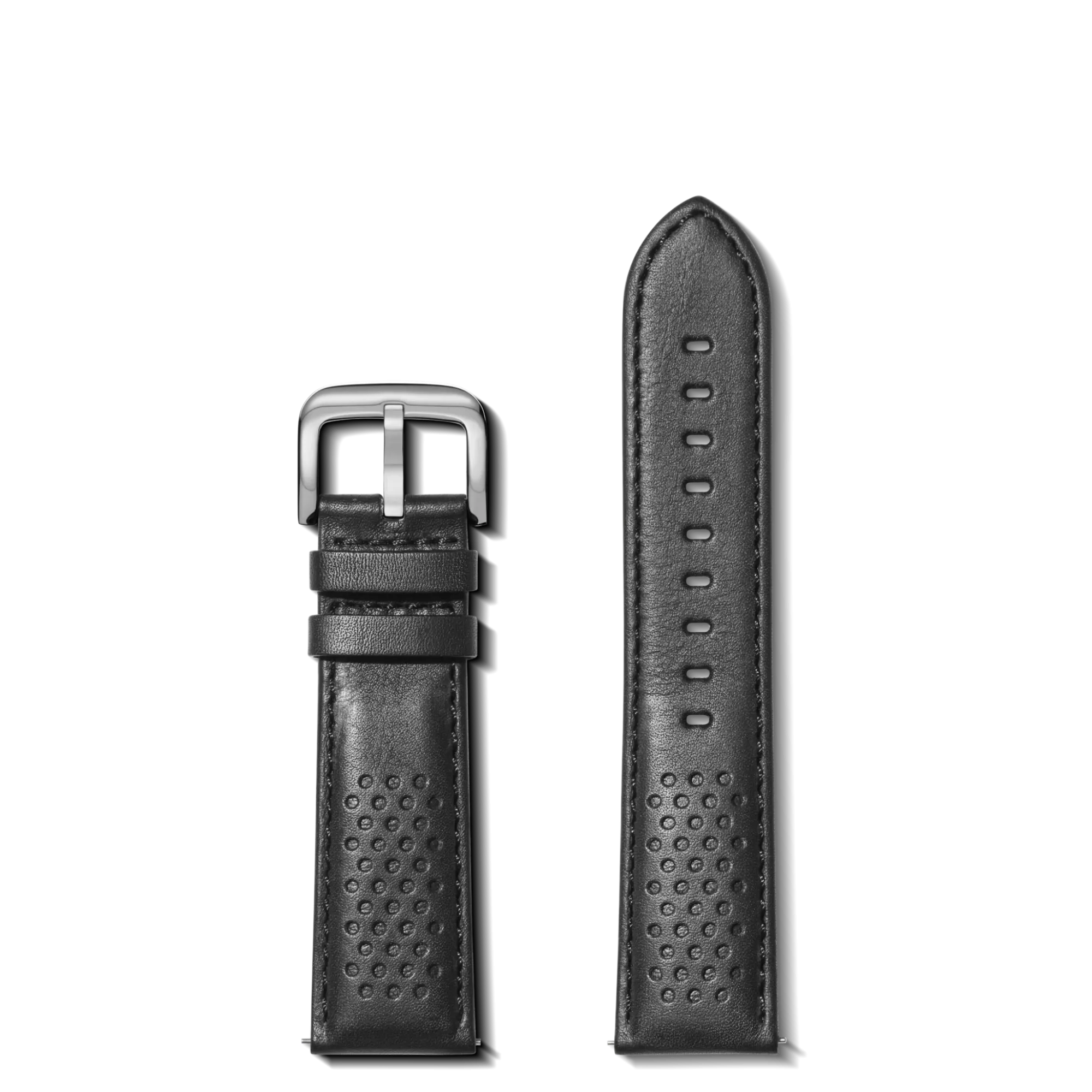 Shinola 22Mm|Shop All Straps|22mm Perforated Leather Watch Strap Black