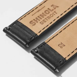 Shinola 22Mm|Shop All Straps|22mm Perforated Leather Watch Strap Black