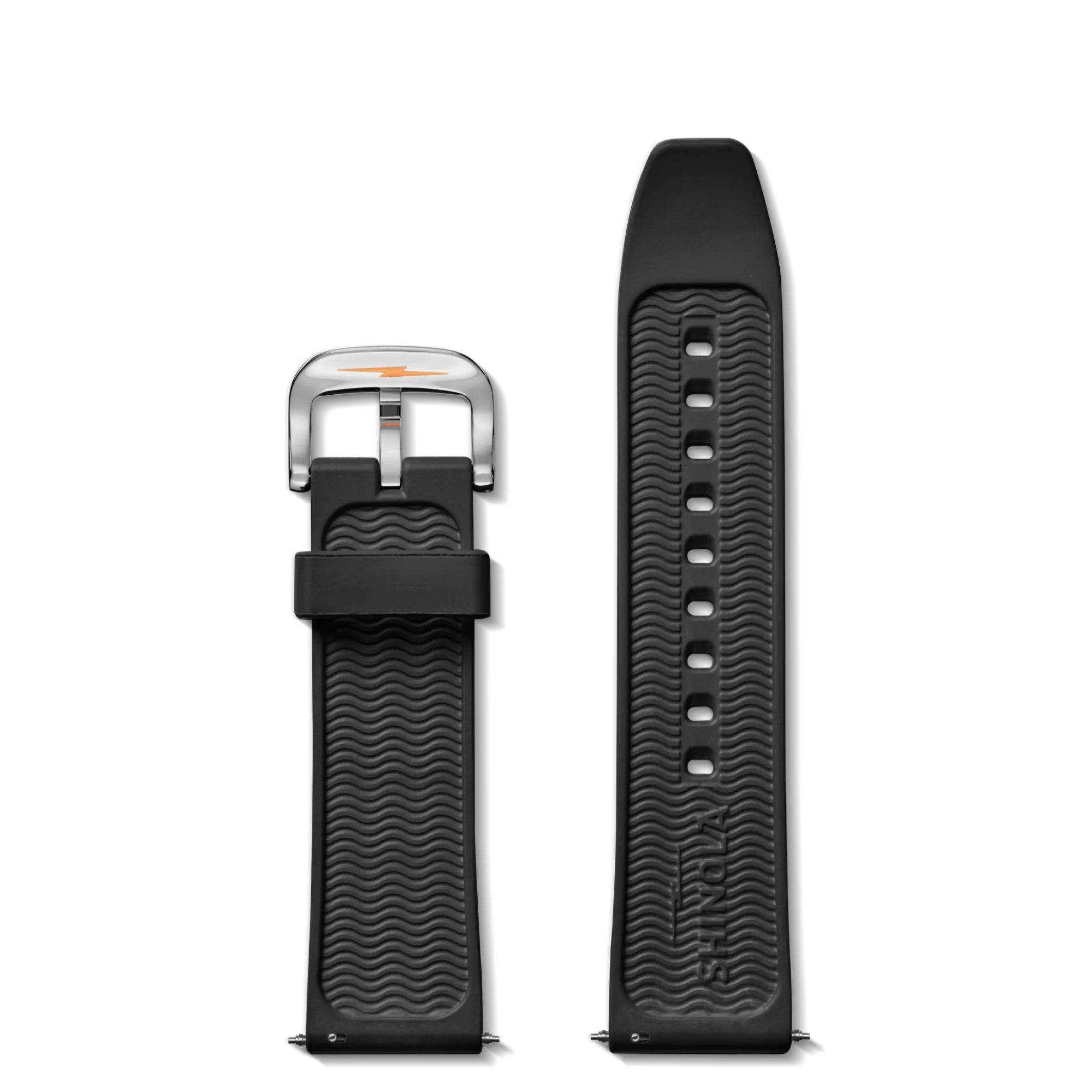 Shinola Rubber|24Mm|24mm Black Rubber Watch Strap