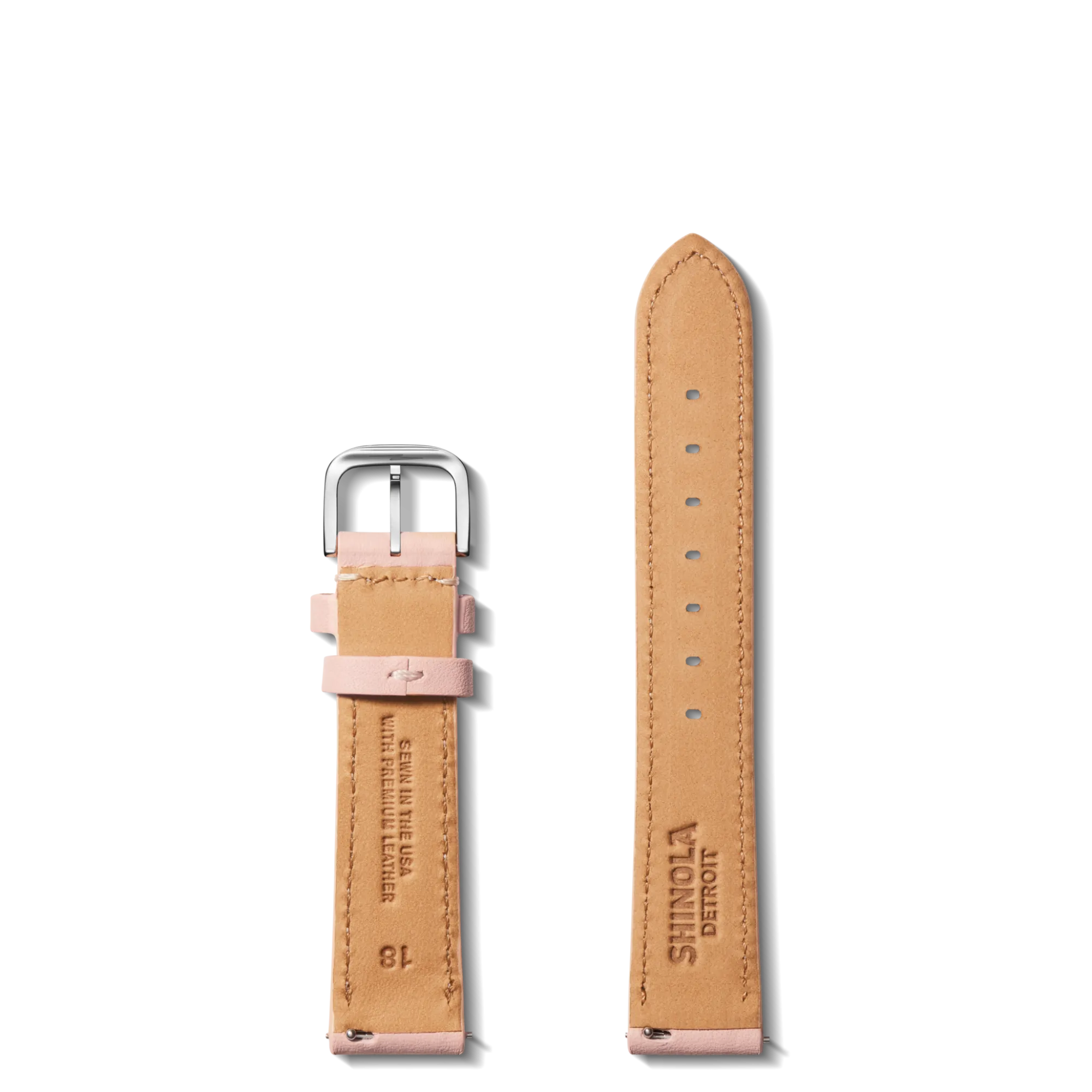 Shinola Shop All Straps|Leather|18mm Leather Watch Strap Blush
