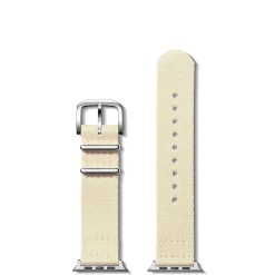 Shinola Apple Watch® Compatible|Nylon|20mm Cream Split Nylon Apple Watch Strap