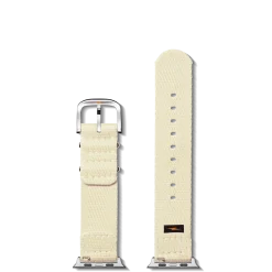 Shinola Apple Watch® Compatible|Nylon|20mm Cream Split Nylon Apple Watch Strap