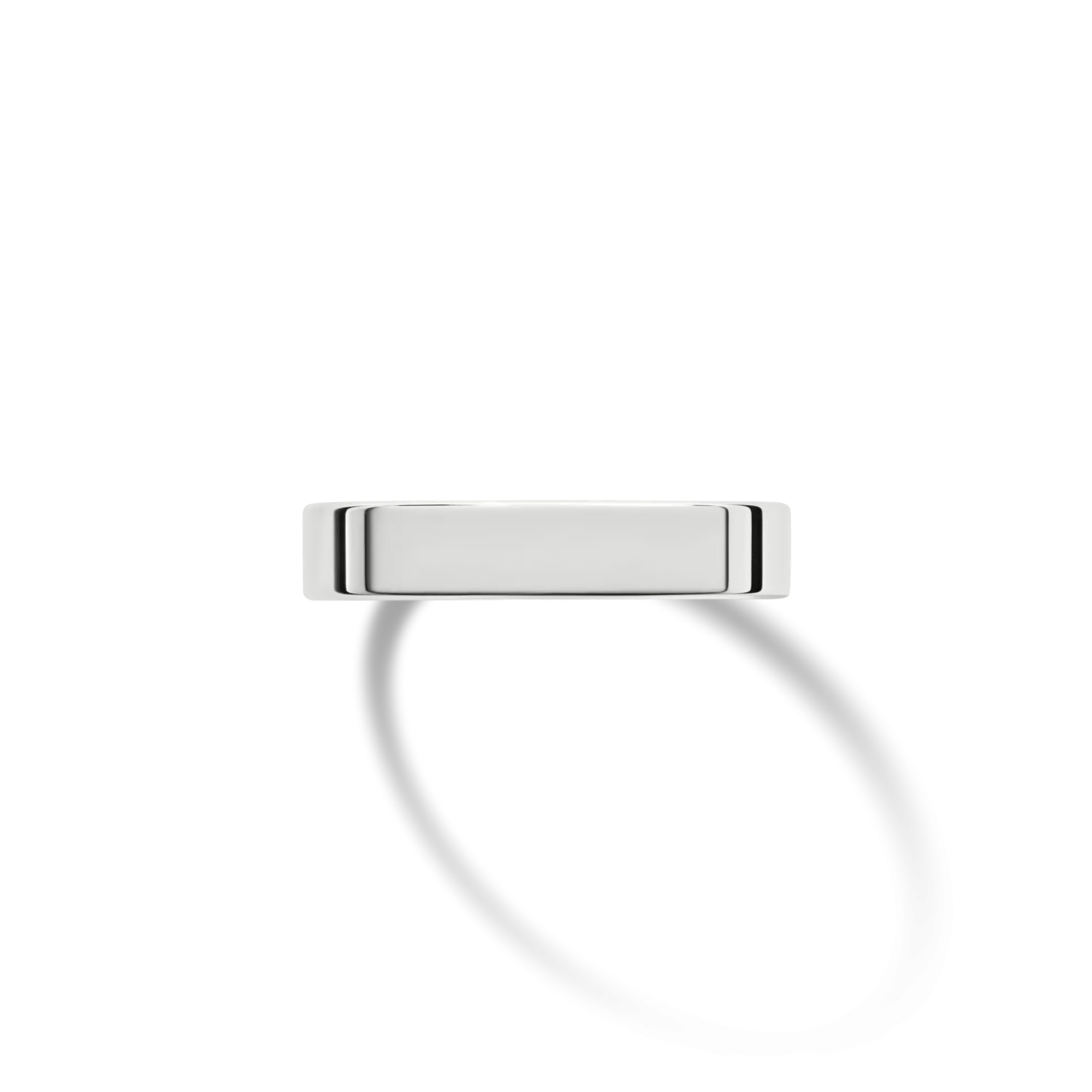 Shinola Rings|Engravable|4mm Flat Band White Gold