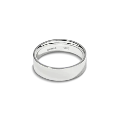 Shinola Rings|Engravable|6mm Flat Band White Gold
