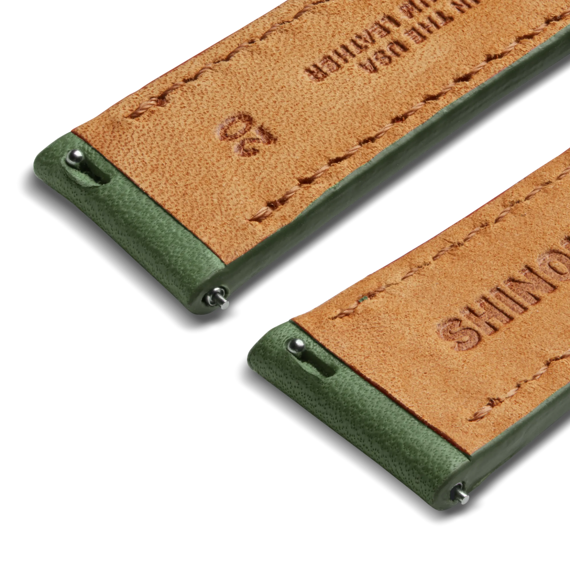 Shinola Shop All Straps|Leather|20mm Green Leather Watch Strap Forest