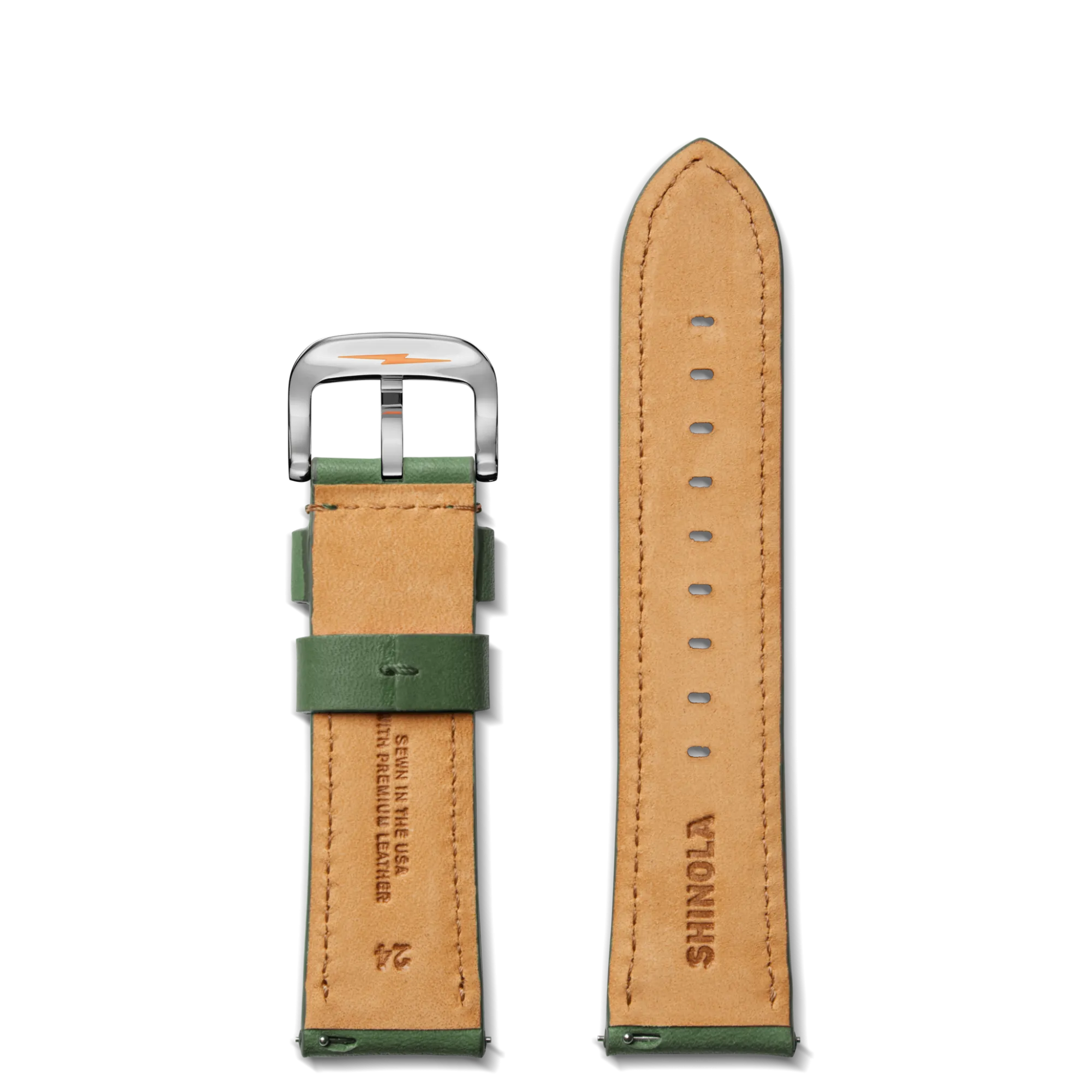 Shinola Shop All Straps|24Mm|24mm Green Leather Watch Strap