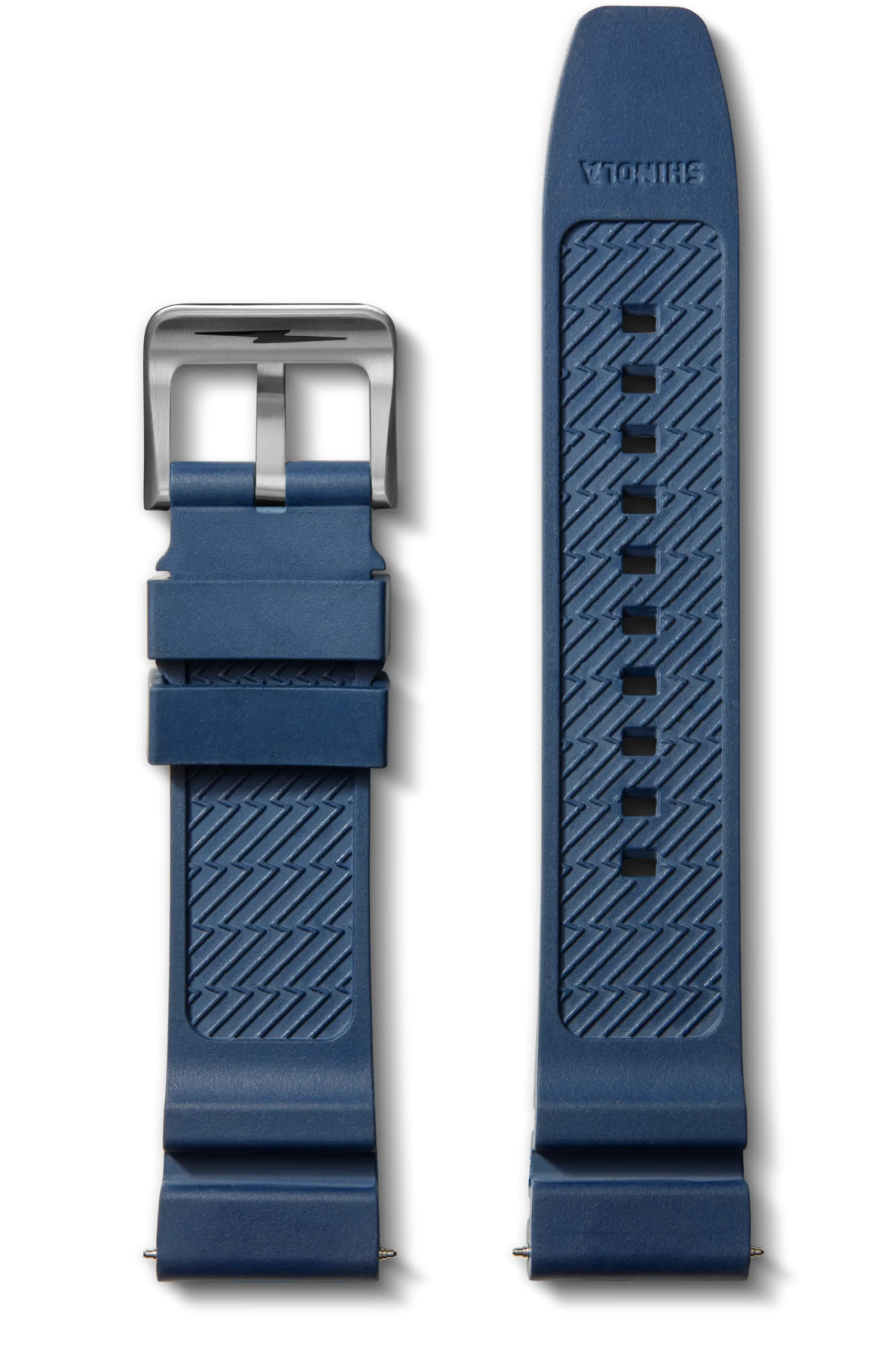 Shinola Rubber|22Mm|22mm Expandable Dive Rubber Watch Strap Midnight Blue