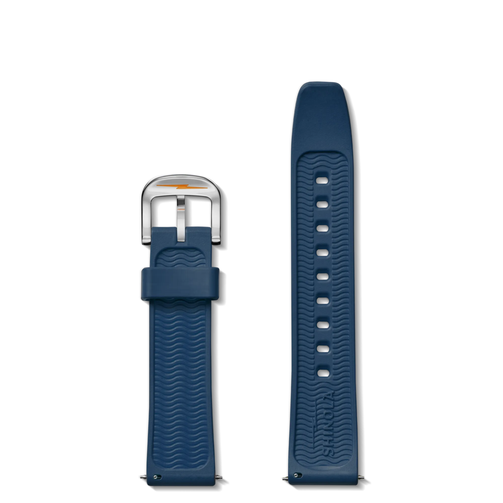 Shinola Rubber|Shop All Straps|20mm Rubber Watch Strap Midnight Blue