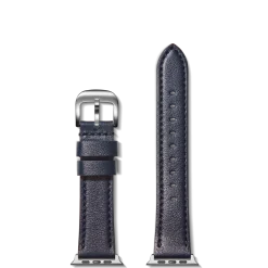 Shinola Shop All Straps|Apple Watch® Compatible|20mm Navy Leather Apple Watch Strap