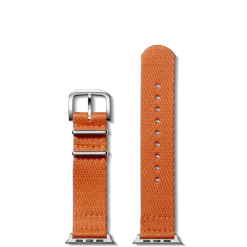 Shinola Shop All Straps|Apple Watch® Compatible|20mm Orange Split Nylon Apple Watch Strap