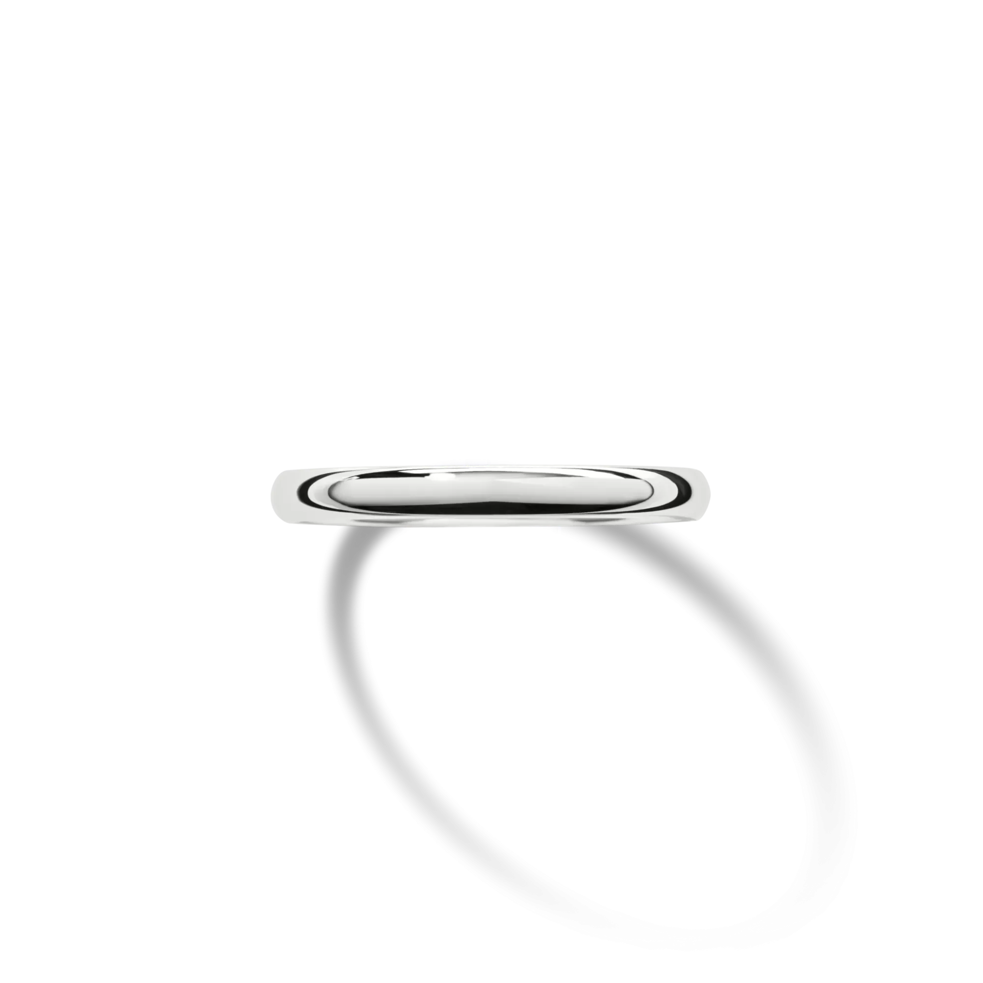 Shinola Rings|Engravable|2mm Round Band White Gold