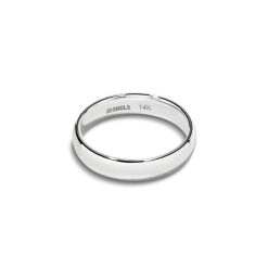 Shinola Rings|Engravable|4mm Round Band White Gold