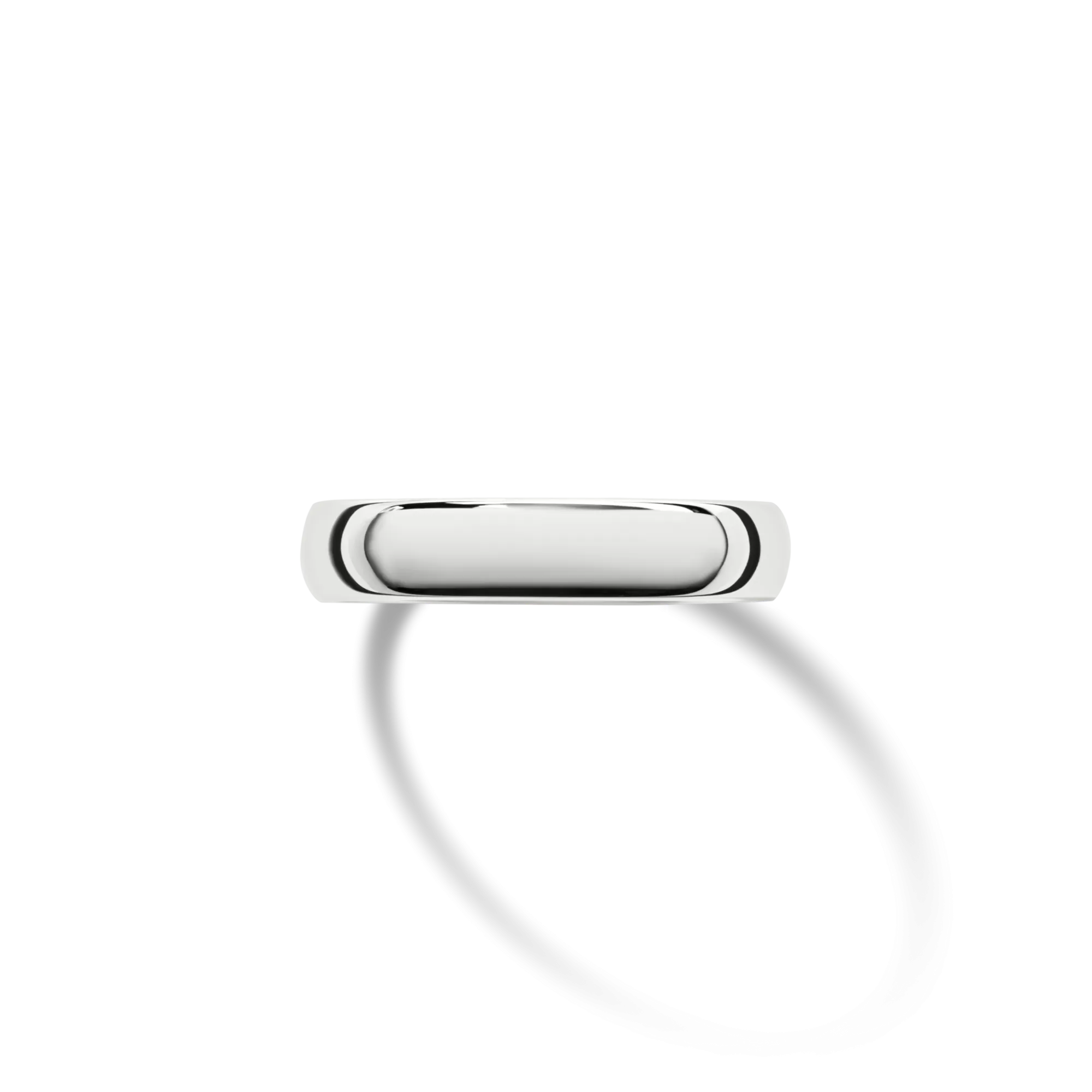 Shinola Rings|Engravable|4mm Round Band White Gold