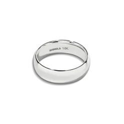Shinola Rings|Engravable|6mm Round Band White Gold