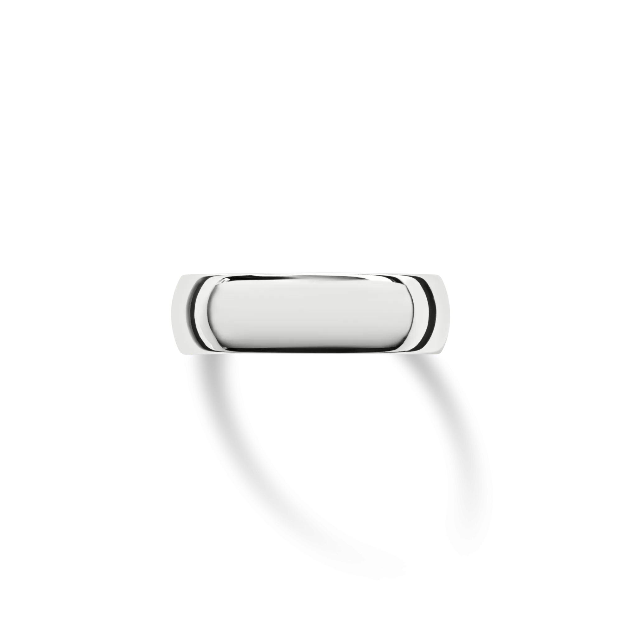 Shinola Rings|Engravable|6mm Round Band White Gold