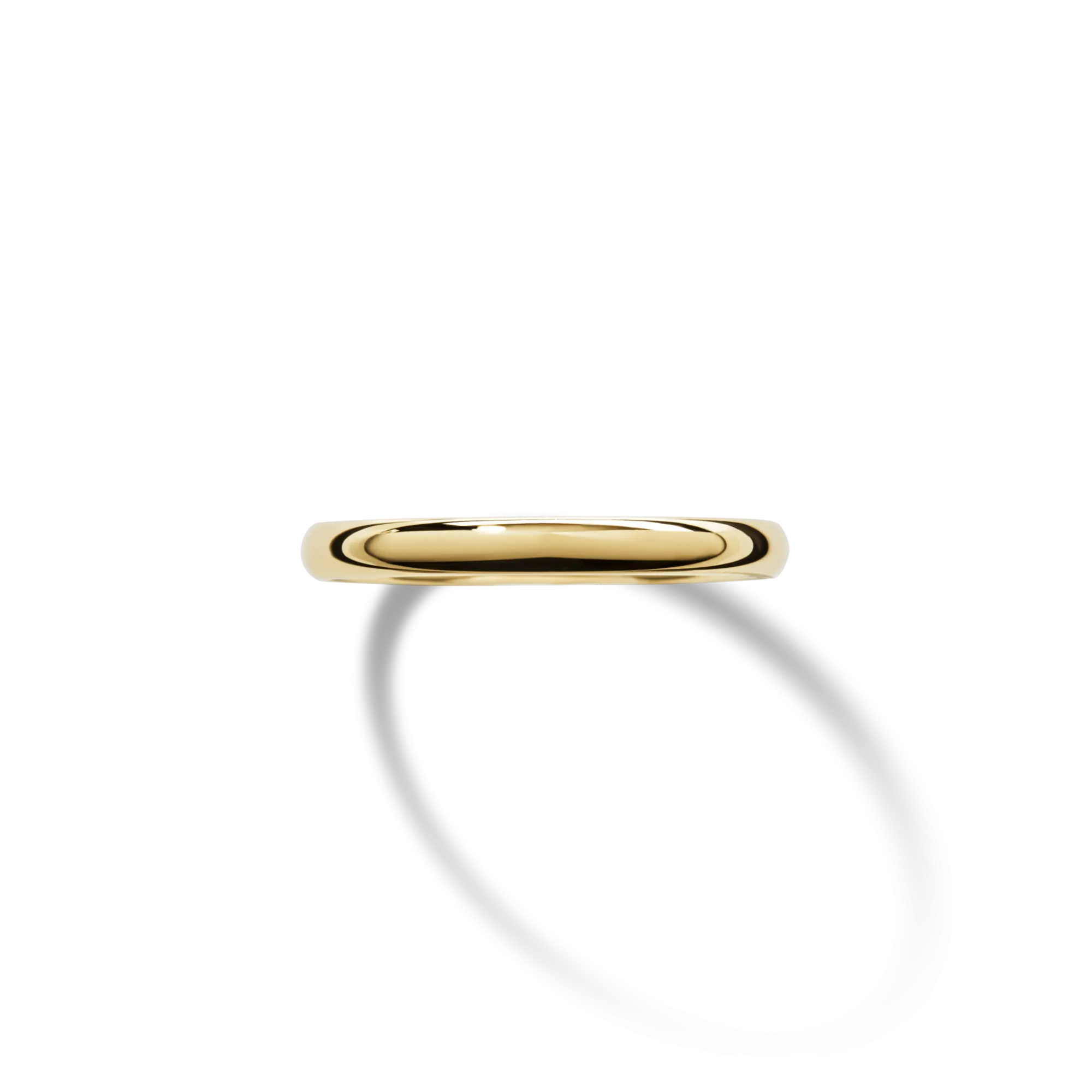 Shinola Rings|Engravable|2mm Round Band Yellow Gold