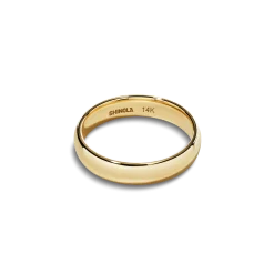 Shinola Rings|Engravable|4mm Round Band Yellow Gold