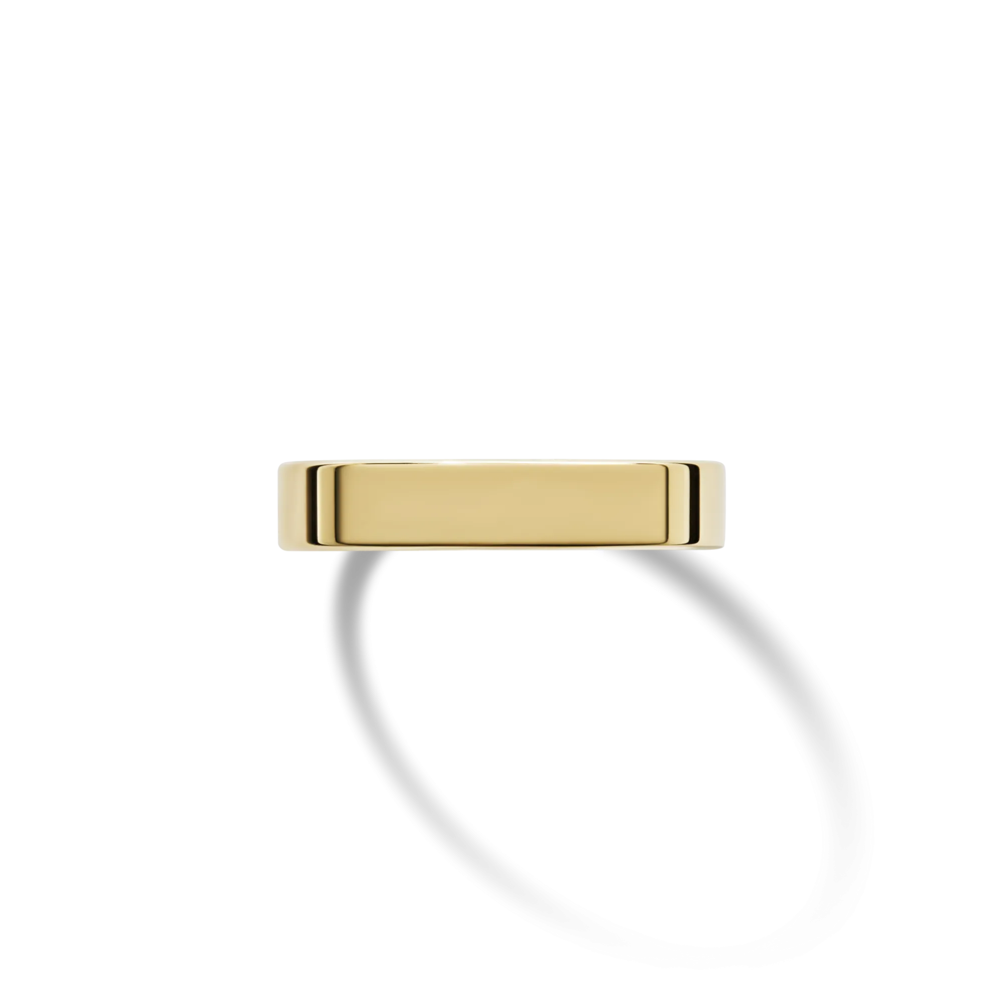 Shinola Rings|Engravable|4mm Round Band Yellow Gold