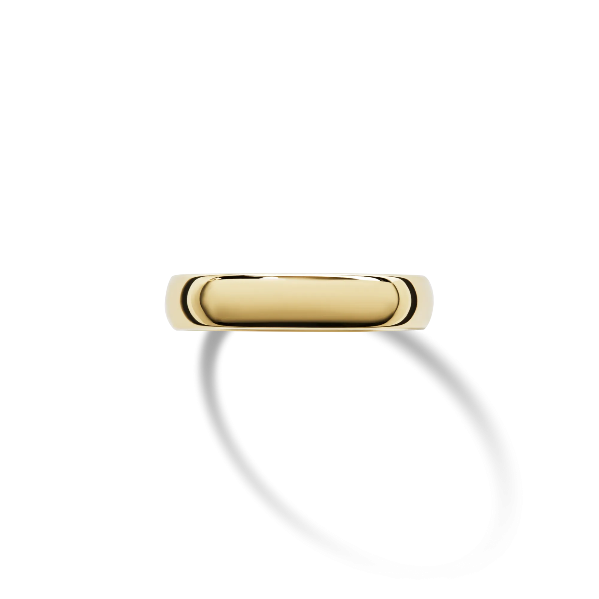 Shinola Rings|Engravable|4mm Round Band Yellow Gold