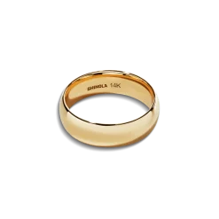 Shinola Rings|Engravable|6mm Round Band Yellow Gold