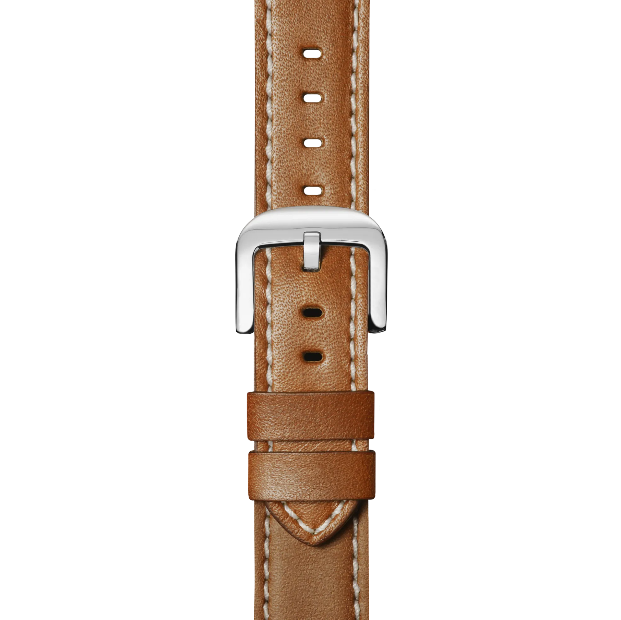 Shinola Shop All Straps|Leather|20mm Tan Leather Watch Strap Tan & White