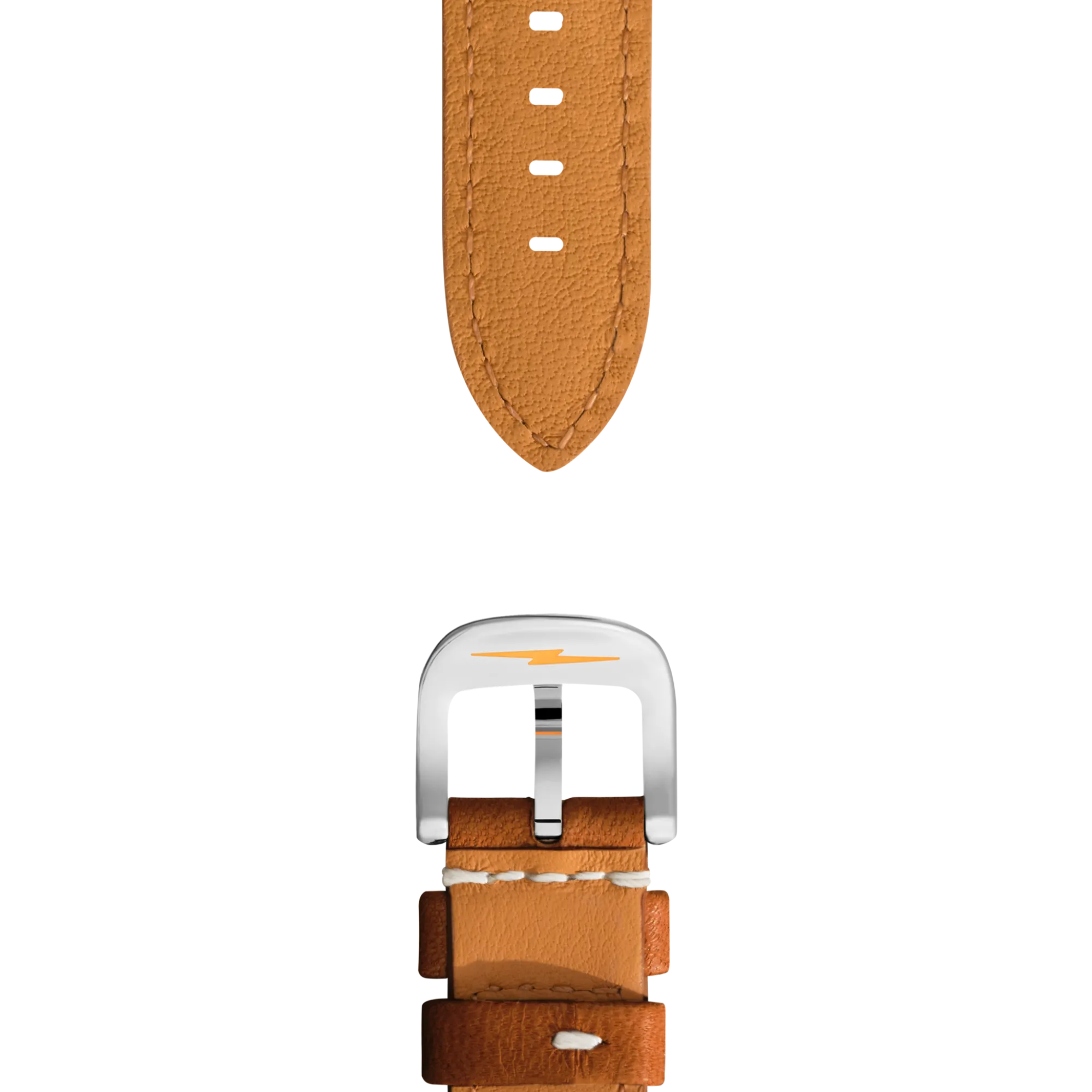 Shinola Shop All Straps|Leather|20mm Tan Leather Watch Strap Tan & White