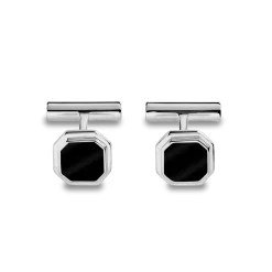 Shinola Sterling Silver|New Arrivals|Octagonal Onyx Inlay Cufflinks