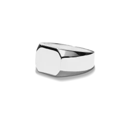 Shinola Rings|Engravable|Octagonal Signet Ring Sterling Silver
